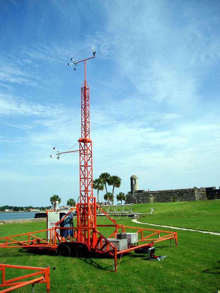 Mobile Instrumented Tower with fort in the background