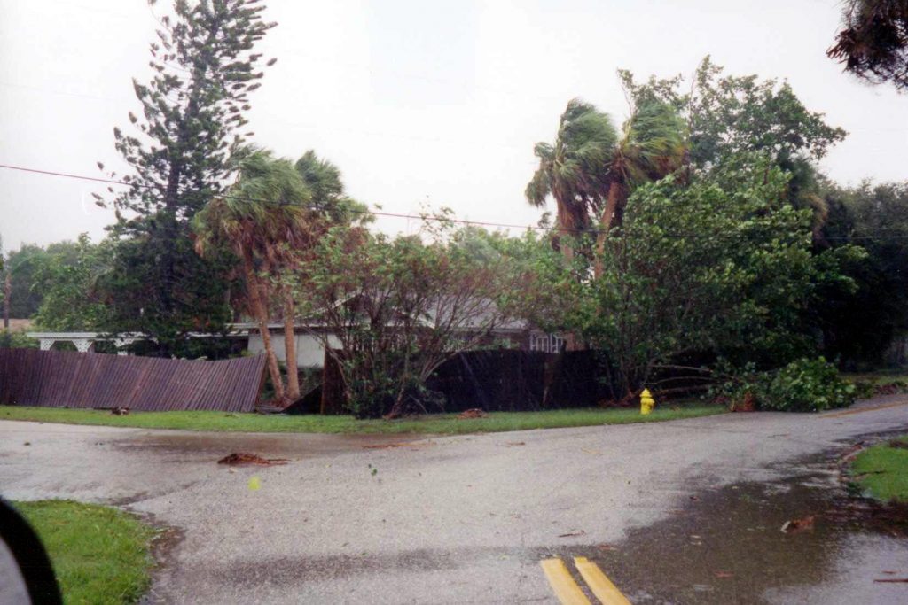 Damage in the surrounding neighborhood after Gabrielle