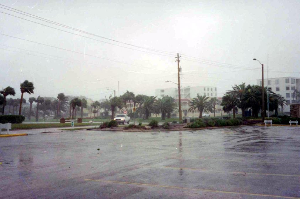 A parking lot during Gabrielle