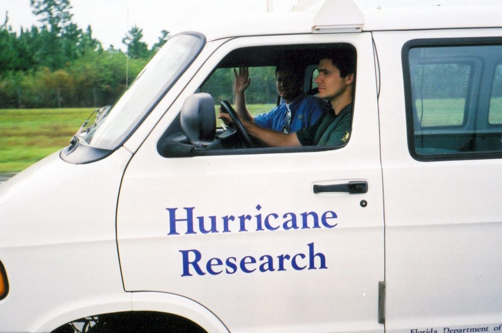 Kurt Gurley and Forrest Masters in the research van
