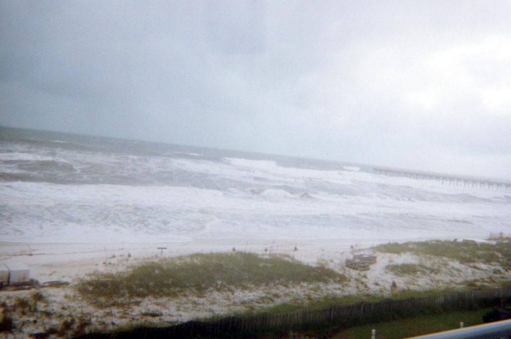 Another view of the waves breaking on the beach from the hotel room