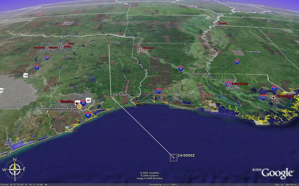 Map of Hurricane Rita Projected Path